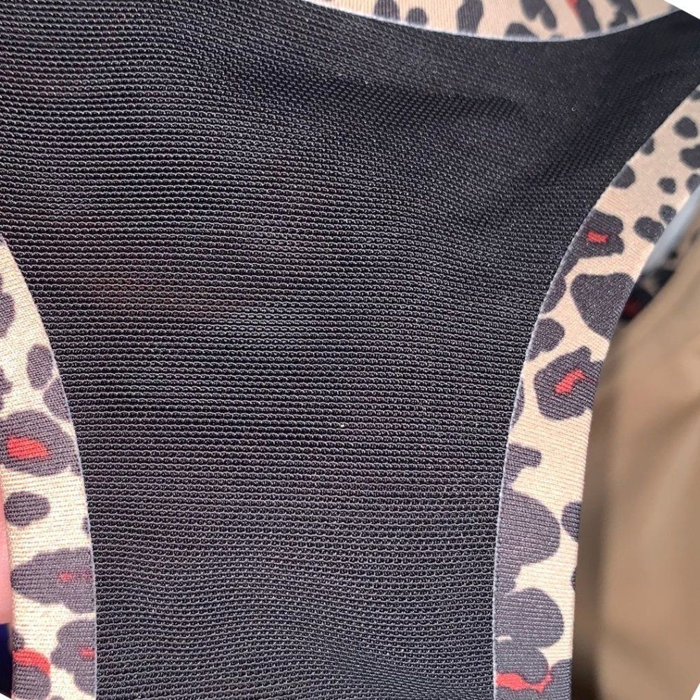 Champion NWT Leopard Print Sports Bra Tan Black Size S - Picture 3 of 7